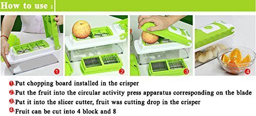 Miracle 12-in-1 Vegetable Chopper & Mandoline Slicer – Multipurpose Dicer, Grater, and Peeler Set with Container – Professional Kitchen Salad Tool for Onion, Potato, and Garlic (Green)